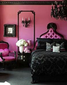 Pink & Black Bedrooms