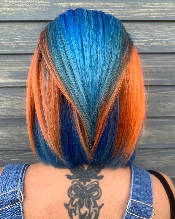 Blue Orange Hair | Hair Color, Hair Color Crazy, Hair