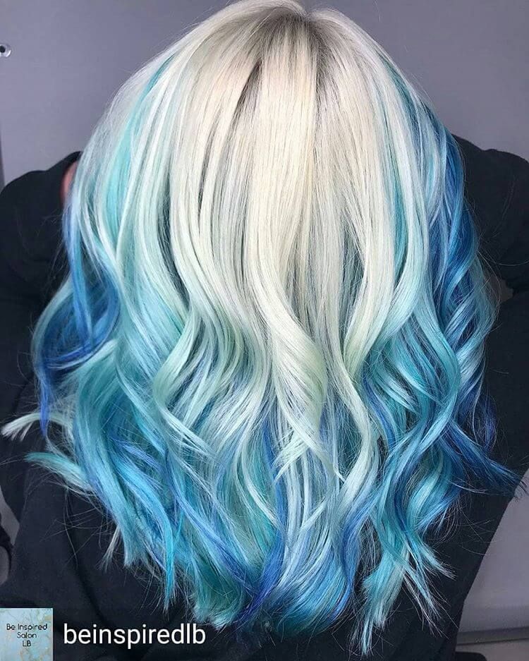 50 Fun Blue Hair Ideas To Become More Adventurous With Your Hair | Cheveux  Blonds Et Bleus, Cheveux Bleus, Teinture Cheveux