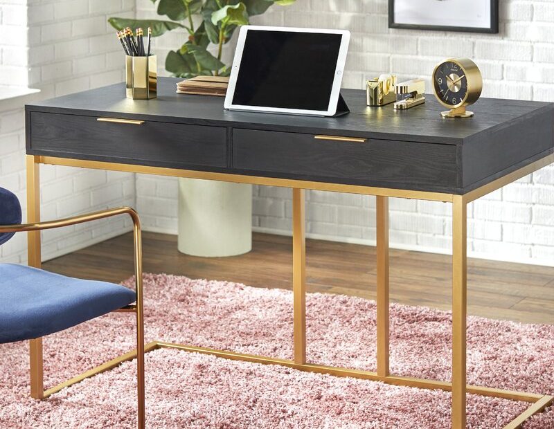 5 Stunning Black And Gold Office Desks | 2023 Office Design - The Huntswoman