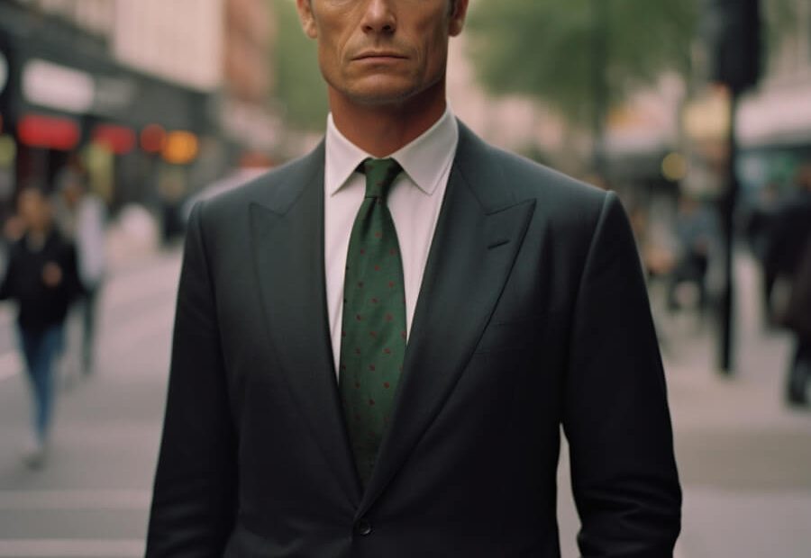 Green Tie With Business Black Suit | Hockerty