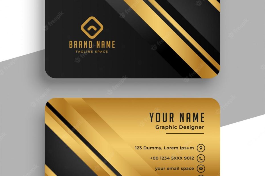 Free Vector | Black And Gold Business Card Template