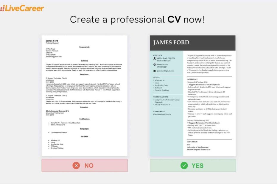 Cv Layout: Best Examples And A Template