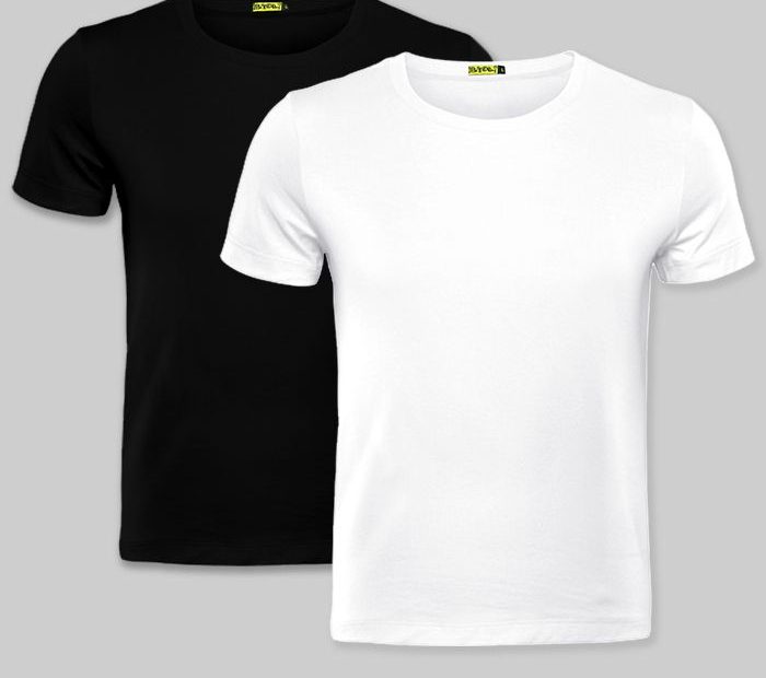 Buy Black & White Combo Of 2 Plain T-Shirts Online - Beyoung